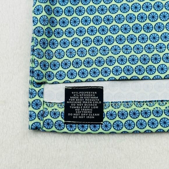 Turtleson Men’s Medium Green Blue Fruit Slice Performance Golf Polo Shirt - Picture 10 of 14